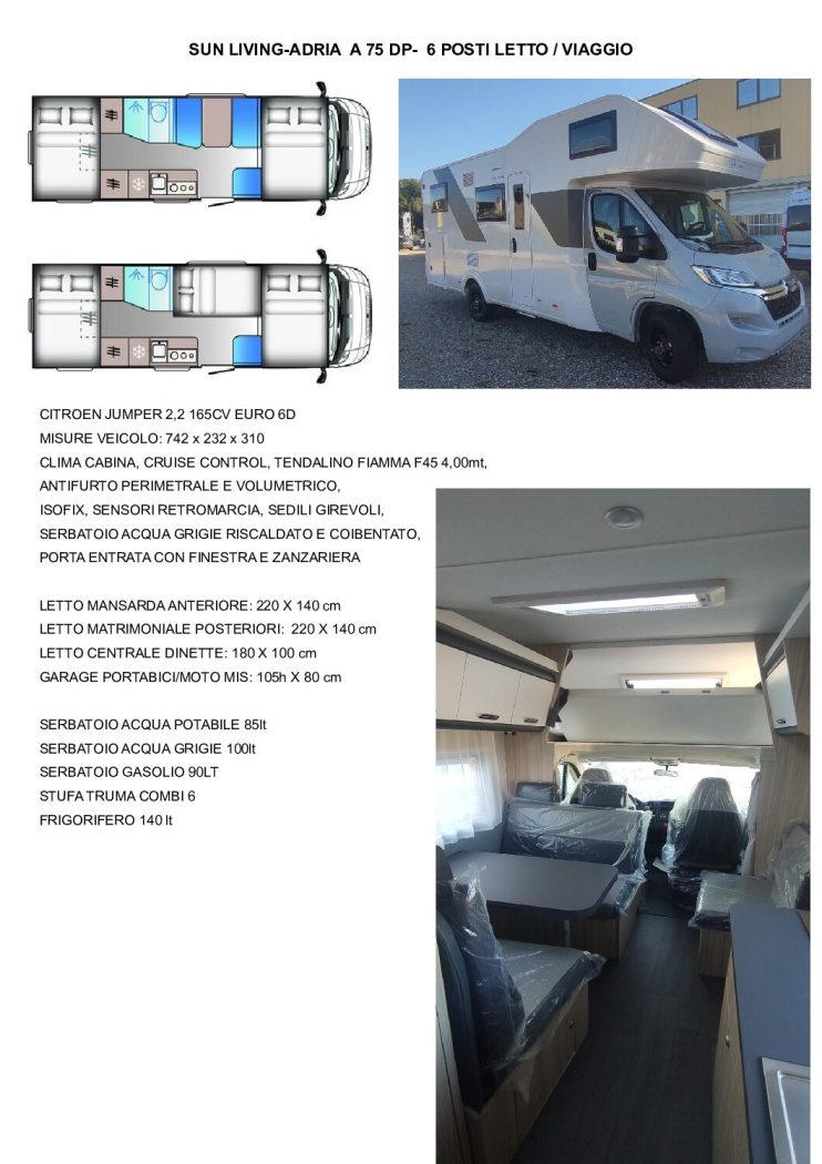 Adria Sun Living A75DP- NOLEGGIO - foto 2
