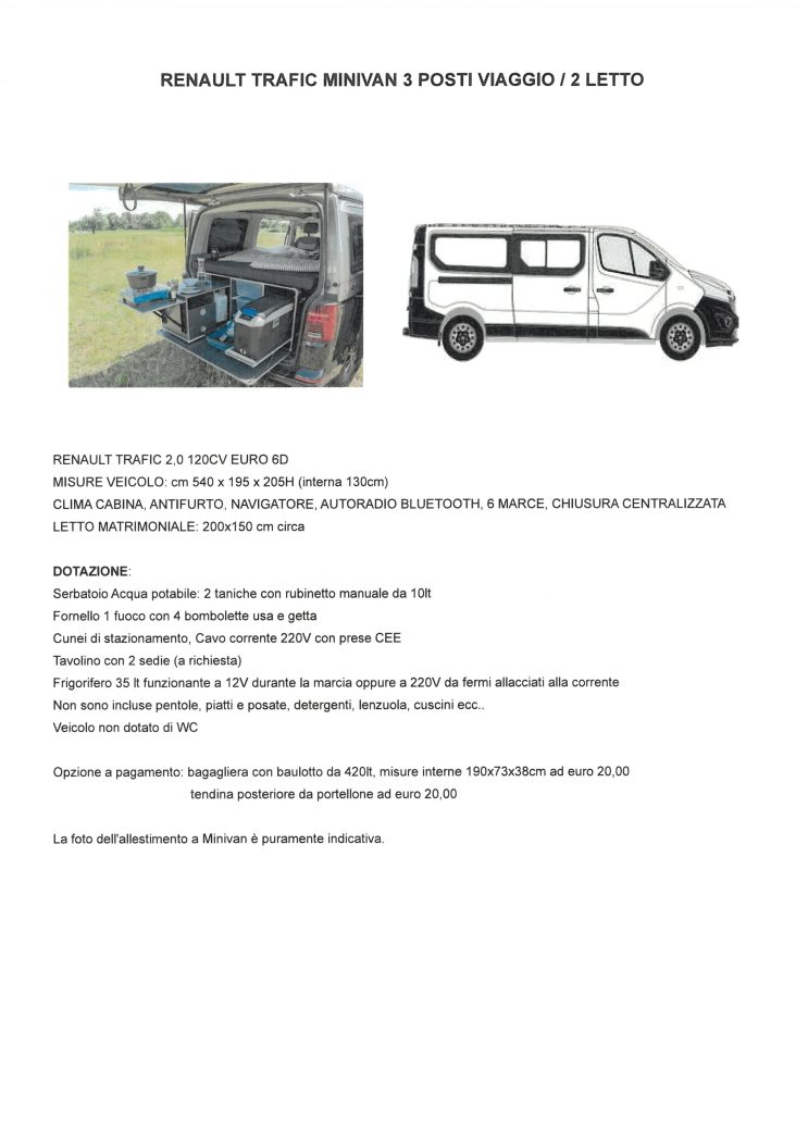 Minivan Renault Trafic – NOLEGGIO