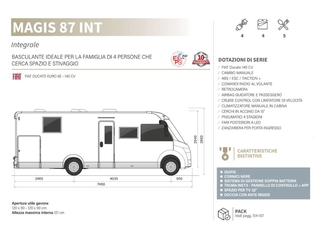 CI INTERNATIONAL MAGIS 87 MH MOTORHOME INTEGRALE 2026 - Sona - Eliscar Srl - Eliscar Srl - foto 21